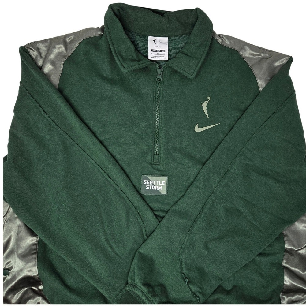 Nike Seattle Storm WNBA Oversized Dri-FIT Crop Quarter‎ Zip Pullover Green XL